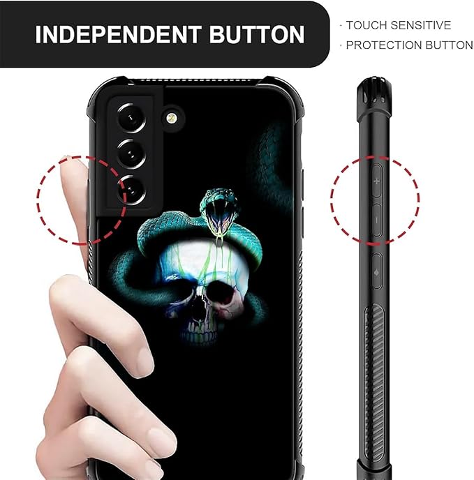for Samsung Galaxy S22 Plus Case, Skeleton Winding Snake Pattern Graphic Design Girl Boy Soft Silicone Hard Acrylic Shock Protection for Samsung Galaxy S22 Plus