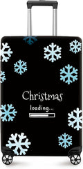 ANNA QUEEN Christmas Loading Luggage Cover, Funny Snowflake Design Suitcase Protector, Stretchable Washable Travel Sleeve for 24-26 Inch Luggage