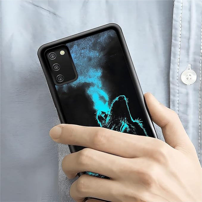 for Samsung Galaxy S20 FE Case, Blue Breathing Wolf Pattern Graphic Design Girl Boy Soft Silicone Hard Acrylic Shock Protection for Samsung Galaxy S20 FE