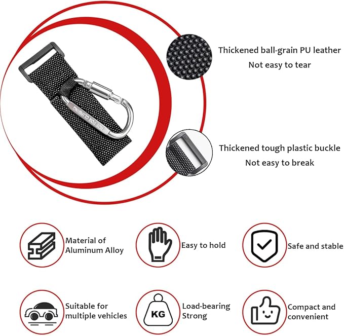 KVAEY 2 Pack Multipurpose Hook for Hanging Helmet, Goggle, Headsets, Durable Carabiners, Roll Bar Accessory Hook Hanger (Silver)
