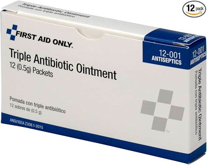 First Aid Only 12-001 Triple Antibiotic Ointment Packet (Box of 12)
