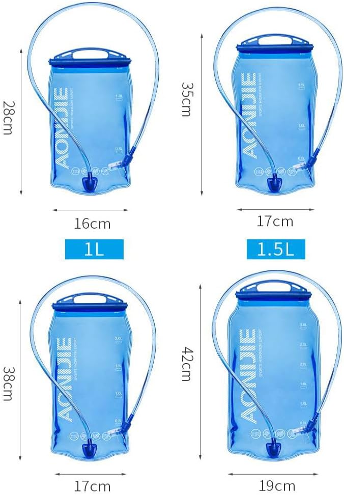 AONIJIE Hydration Bladder 1L Water Reservoir, Leakproof Water Storage Bladder Bag, BPA Free, Large Opening, for Hiking Camping Running