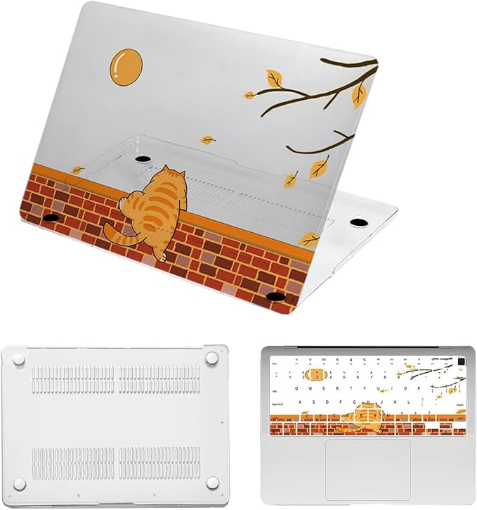 Laptop Case for New MacBook Pro 13 inch M1 M2 2016-2022 Release (Model A2338 A2289 A2251 A2159 A1989 A1708 A1706),Arts Pro 13.3" Hard Case Cover & Keyboard Cover,Cute Orange Cat