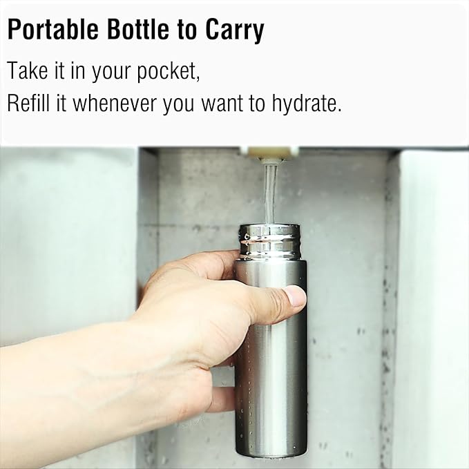 Cute Small Purse Water Bottle, 4.4 Fl. Oz, Pack of 2, Mini Slim Flask for Kids, Portable Skinny Handbag Water Bottle, Vacuum Insulated Reusable Leak Proof Stainless Cup
