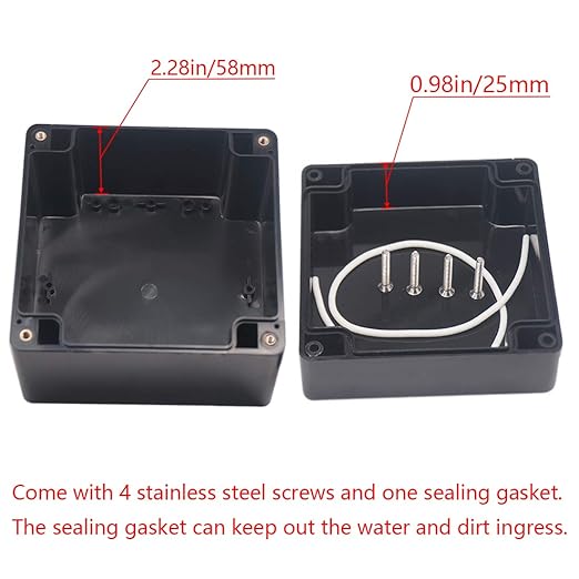 Junction box, Raculety Electrical Project Case Power Junction Box, Project Box Black (4.72"x4.72"x3.54")