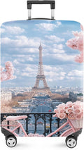ANNA QUEEN Paris Eiffel Tower Luggage Cover, Romantic City Travel Suitcase Protector for 24-26 Inch Luggage
