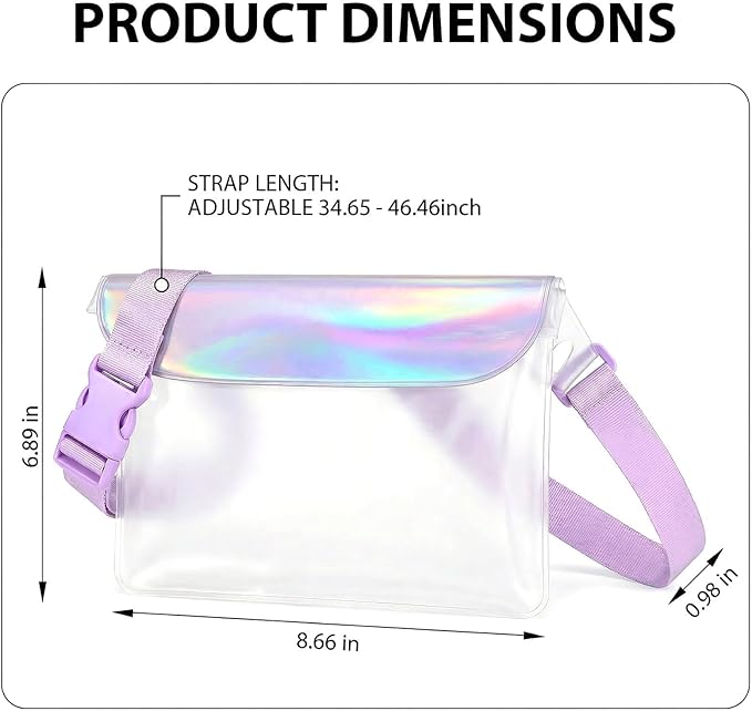 2-Pack IP68 Waterproof Phone Pouch & Fanny Pack:Waterproof Phone Case Fits Phones Up to 7" + Triple Seal Fanny Pack Holds All Phone Models（fits for iPhone)/passport/key, Vacation Essentials