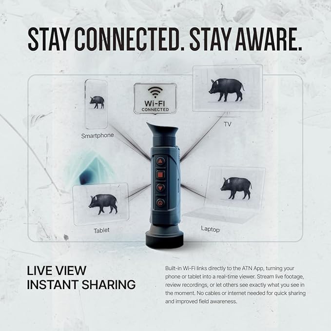 ATN BlazeHunter XD 1280x1024 Thermal Monocular 2–16x, 1280×1024 Sensor w/SharpIR AI, 1000m Laser Rangefinder, 1920x1080 OLED, Wi-Fi, 32GB, IP67