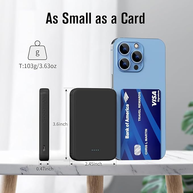 VANYUST S22 Portable Charger, Mini Colorful Power Bank, PowerNano, 5000mAh External Battery Pack Compatible with iPhone 15/14/13/12/11/X All Series and Android Phone,Apricot