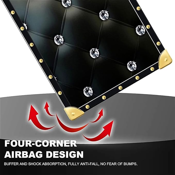 for iPhone 17 Air Case Luxury Golden Decoration for Girl Women Soft TPU Shockproof Protective Hard PC Back for iPhone 17 Air Crazy Pattern Shiny Black Sofa Crystal