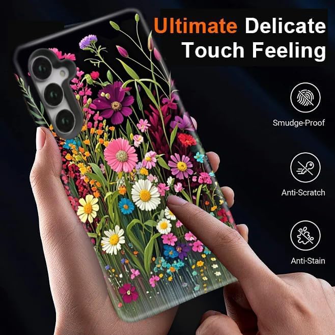 Compatible for Samsung Galaxy S26 Ultra 5G Case, Dual Layer Heavy Duty 2 in 1 Shockproof Protective Phone Case,Beautiful Wildflowers