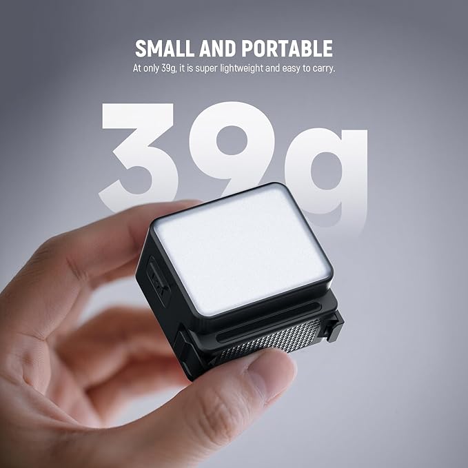 NEEWER Basics M20 Magnetic LED Camera Light Compatible with DJI OSMO Nano Action 3 4 5 Pro Cage NEEWER AC009 PRO Pocket 3 Accessories Expansion Adapter, Plastic Mini Fill Light Attachment 5600K CRI95+