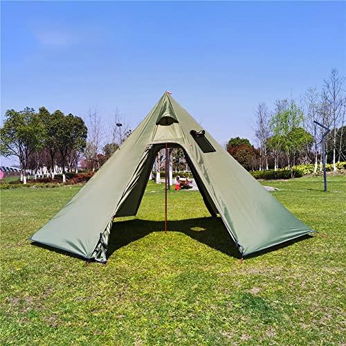 Tipi Hot Tent with Fire Retardant Stove Jack for Flue Pipes, 3~4 Person, Lightweight, Teepee Tents for Family Team Outdoor Backpacking Camping Hiking - Image 5