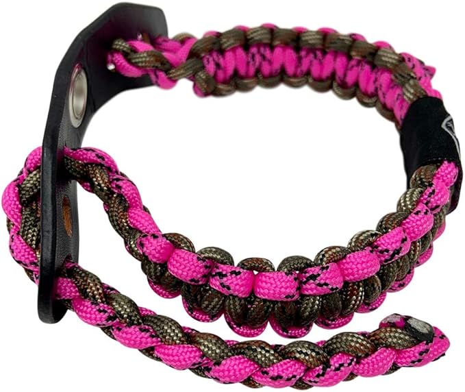 Bow Archery Wrist Sling 550 Paracord - Survival Hunting Shooting - 100% Full Grain Leather with Metal Grommet (Multiple Camo Options)