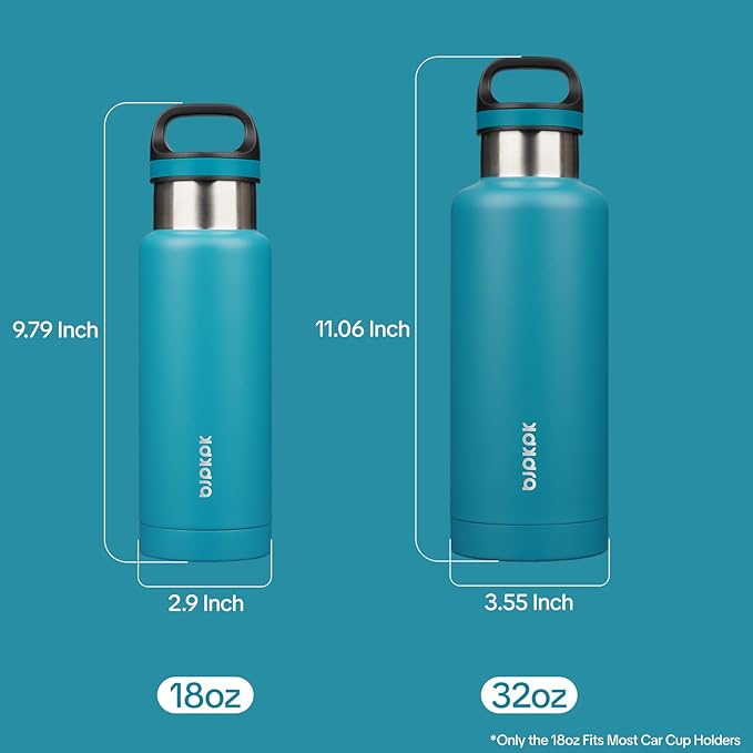 BJPKPK Insulated Water Bottle 18OZ Stainless Steel Water Bottle with Handle Double Walls Vacuum Insulated BPA Free Flask, Laguna