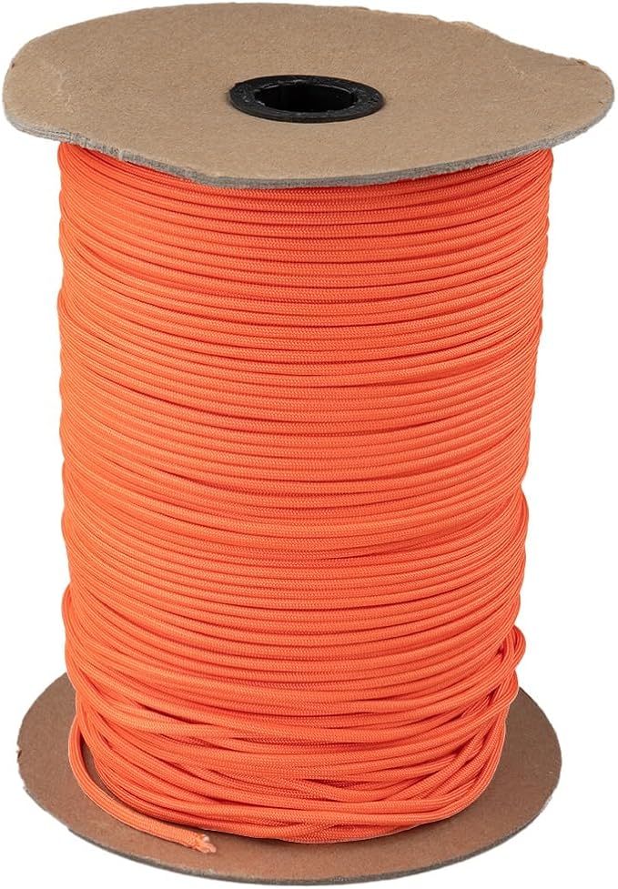 Paracord Planet Solid Color 550lb Paracord – 7 Strand Type III Nylon Cord for Indoor and Outdoor Tasks – Pumpkin (1,000 ft)