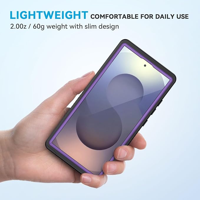 Lanhiem for Samsung Galaxy S25 Ultra Case, IP68 Waterproof Dustproof, Built-in Screen Protector, Rugged Full Body Shockproof Protective Cover for Galaxy S25 Ultra 5G 6.9 Inch, Purple