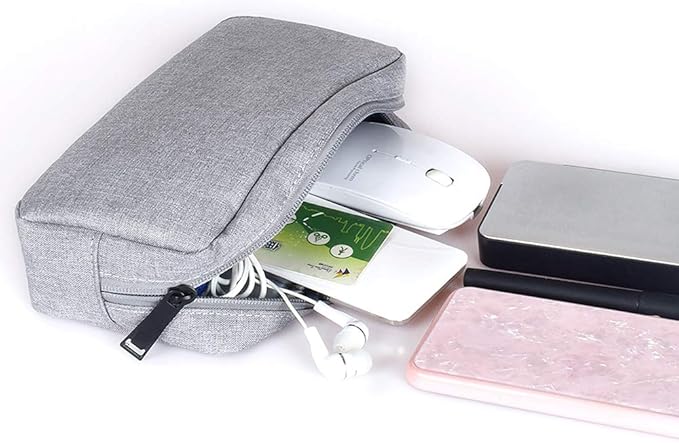 Universal Electronics/Accessories Soft Carrying Case Bag, Durable & Light-weight,Suitable for Out-going, Business, Travel and Cosmetics Kit (Small+Big-Gray)