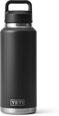 YETI Rambler 46 oz Bottle, Leakproof, Vacuum Insulated, Stainless Steel with Chug Cap, Black