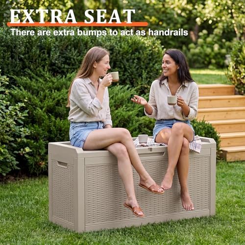 EasyUp 70 Gal Waterproof Outdoor Storage Box UV Resistant Deck Box - Image 2