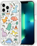 MOSNOVO Case for iPhone 13 Pro Max, [Buffertech 6.6ft Military-Grade Drop Protection] [Anti Peel Off Tech] Clear TPU Bumper Phone Case Cover Design - Dinosaur Land