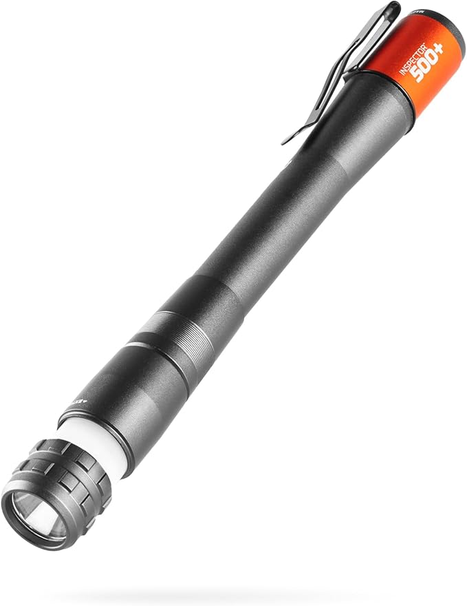 NEBO Inspector 500+ Flex Pen Light | 500 Lumens, 8 Light Modes, Rechargeable LED Flashlight & 360 Degree Area Lighting, Magnetic Base, IPX7 Waterproof, Pocket Size for EDC, Includes USB Charging Cable