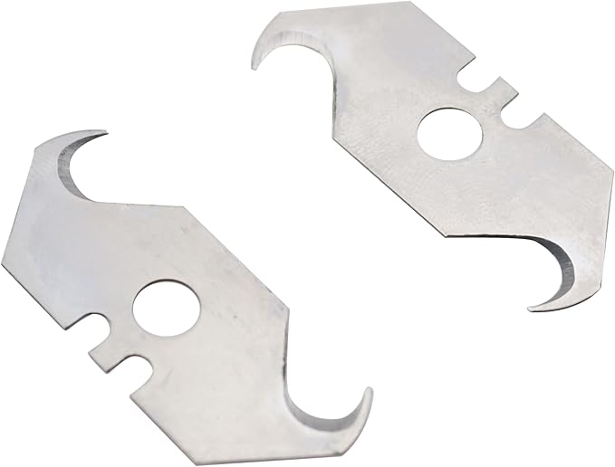 TAODAN 10PCS 1.92x0.74x0.23inch Multipurpose Carbon Steel Hook Shaped Blade Sheep Horn Knife Suitable for Cutting Roofing Material Roofing Felt Carpets Fabrics Cardboard Box Metal Sheet