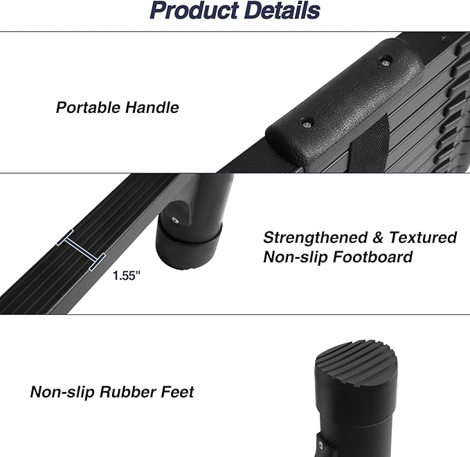 BOCOM 8.5 FT Aluminum Telescoping Ladder, Lightweight Multi-Purpose Collapsible Extension with 2 Triangle Stabilizers, Heavy Duty 330 lbs Max Capacity, Ideal for Home, RV, and Outdoor Work Black