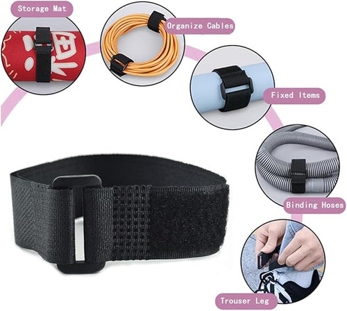 12 Pack (16 x 1 Inch) Reusable Fastening Cable Ties and Cable Straps,Adjustable Multi-Purpose Hook and Loop Straps Nylon Cable Ties Organizer Fastener Management Wire Straps