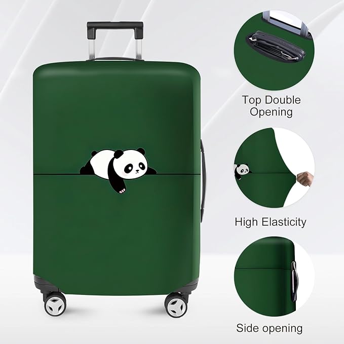 ANNA QUEEN Panda Travel Luggage Cover- Cartoon Cute Stretchable Airplane Suitcase Protector Sleeve,Universal Washable Fit for 28-30 Inch Checked Baggage,Water Resistant Durable Luggage Protector