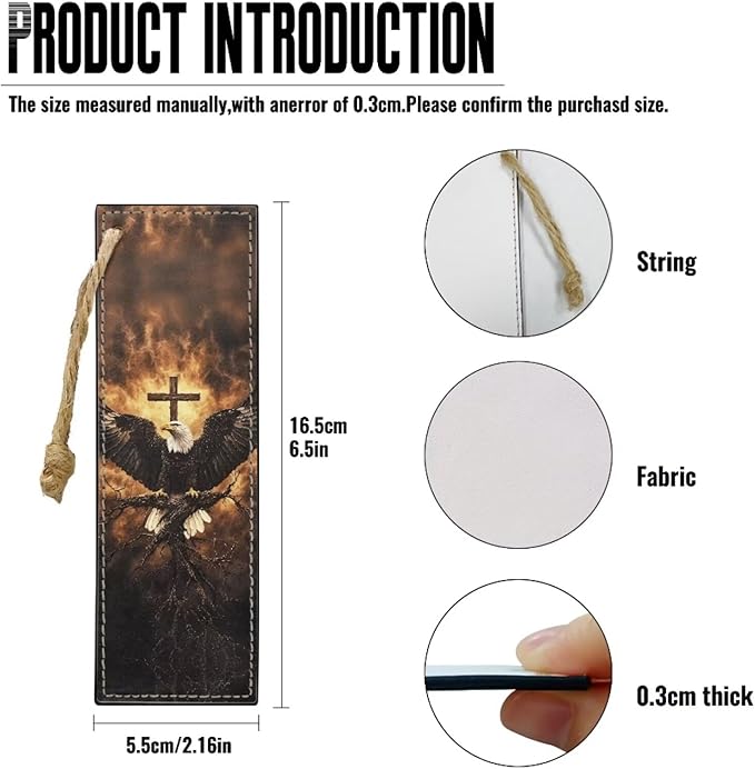 Small Bible Cover Case for Women Men Bald Eagle and Cross Print PU Leather Bible Case with Bookmark Church Bag Book Carrying Case Bible Cover for Women Men Bible Case for Men Women