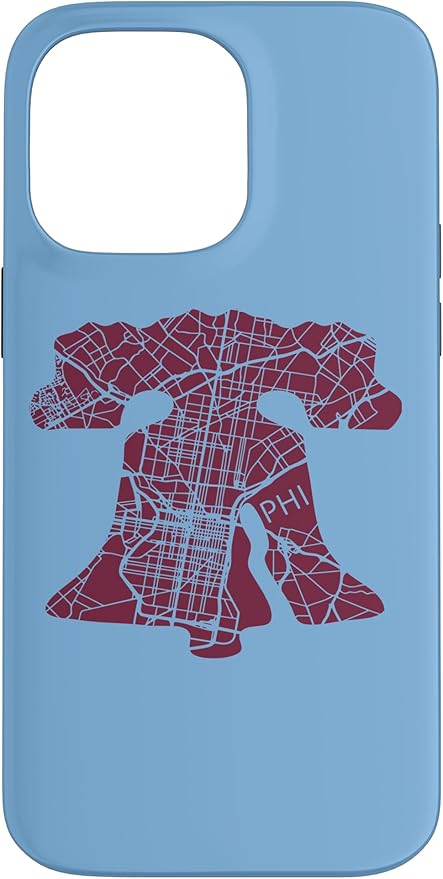 Philadelphia Street Map Liberty Bell Vintage Maroon Philly Case for iPhone 14 Pro Max