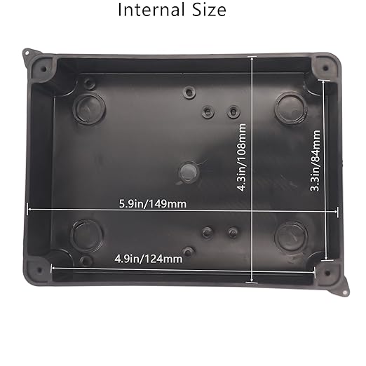 Project Box IP65 Waterproof Dustproof Junction Boxes ABS Plastic DIY Electronic Case, Indoor & Outdoor Electrical Box Power Cord Enclosure Black 150x110x70mm 2pcs