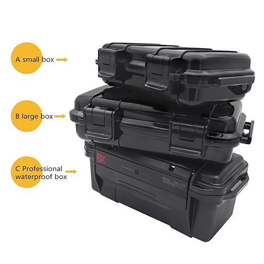 SEIWEI Outdoor Sealed Waterproof Safety Case Plastic Tool Dry Storage Box For Electronic Equipment Camping Outdoor Tool - Small Box(A) MMZ-HA5272A-RT Black