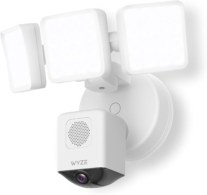 WYZE Floodlight Camera Pro, PCMag Editors' Choice 3000-Lumen LEDs, 2.5K HD Outdoor Security Camera, 180° Wide View, Motion Detection, Color Night Vision, Works with Alexa & Google, Free Expert Setup