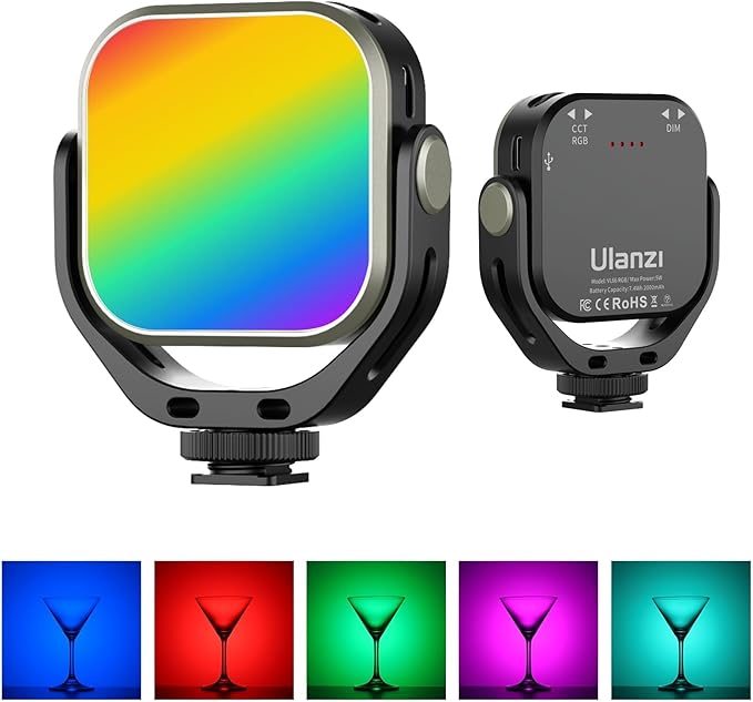 ULANZI VL66 RGB Adjustable Rechargeable 2500-6500K - Mini Video Portable Light on Camera, 2000mAh CRI95+ Dimmable, Ultra Bright Photo and Video Lighting, LED Fill Lamp for DSLR Camcorder Action Camera