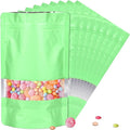 4.7"x7.8" 120pcs Mylar Bags for Food Storage,Smell Proof Bag with Matte Window Resealable Food Storage Bags for Small Business, Stand-up Foil Pouch Packaging Freeze Dried Candy Bag(Light Green)