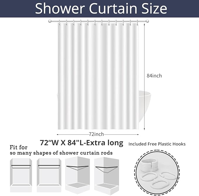 Kid Shower Curtain, Colorful Cartoon Tropical Fish Ocean Beach Theme Bath Curtain Waterproof Fabric Machine Washable with Hooks, 72" Wx84 L