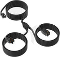 2 Way Power Extension Cord Splitter 30 Ft Total (18+6+6)-3 Prong 1 to 2 Extension Cord Cable Y Splitter-Outlet Adatper-SJTW Outdoor for Halloween Christmas Lighting Landscaping-16AWG 13A 125V-UL-1T2