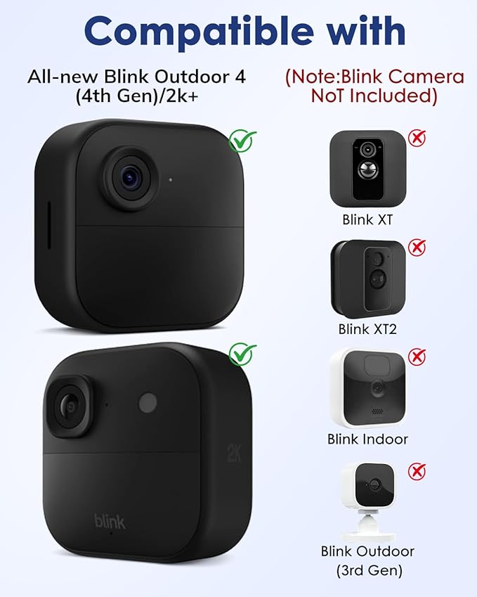 Camera Ground Stake Mount for Blink Outdoor 4/ 2K+ (2025 Model), Metal Spike Pole Mount with Weatherproof Silicone Case for Blink Gen 4 Outdoor Camera/2K+ (2)