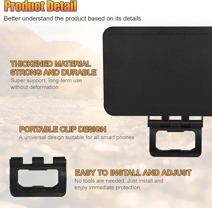 ZIMISI Cell Phone Sun Protection Umbrella, Anti-UV Anti-Glare Anti-Reflection Sun Visor, Adjustable Phone Sunshade Cover, Universal Car Outdoor Travel Accessories for All Smartphones (1PC)