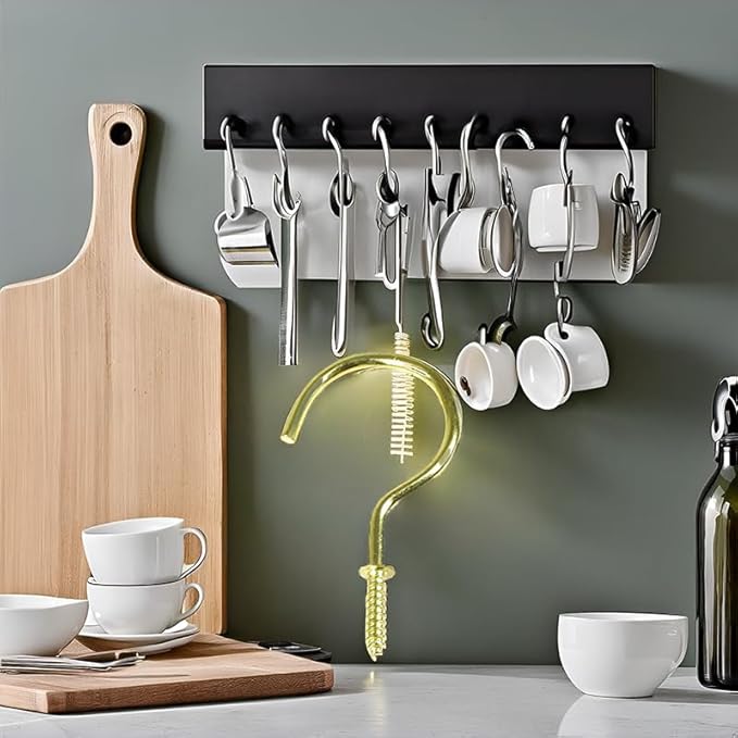Set of 100 Nickel Plated Metallic Golden Cup Hooks Small Hooks, 1/2 Inch Delicate Size, Threaded Ceiling Hooks, Plant Hooks, Kitchen, and More Multi-Purpose in One.