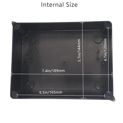 Project Box IP65 Waterproof Dustproof Junction Boxes ABS Plastic DIY Electronic Case, Indoor & Outdoor Electrical Box Power Cord Enclosure Black 200x155x80mm