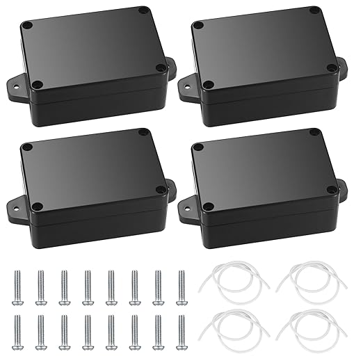 Project Box, 4pcs Junction Boxes, IP65 Waterproof Electrical Boxes, ABS Plastic Dustproof Electrical Project Case Power Junction Boxes with Fixed Ear for Outdoor Electronics - 3.3x2.3x1.37