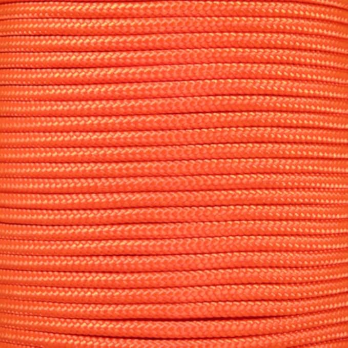Paracord Planet | Type II Commercial Grade 425 Paracord – 425 LB Tensile Strength W/ 3mm Diameter (Neon Orange, 10 FT)