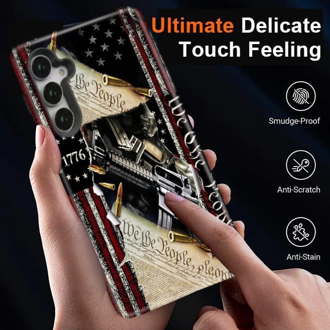 Compatible for Samsung Galaxy S26 Plus 5G Case, Dual Layer Heavy Duty 2 in 1 Shockproof Protective Phone Case,Classic American Flag 1776 We The People