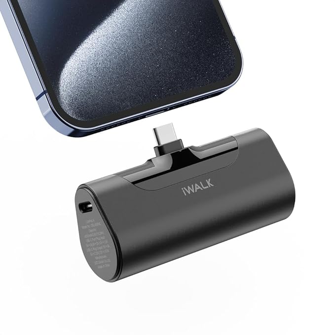 iWALK Portable Charger for iPhone 17/16/15 USB-C Small Power Bank 20W 4,500mAh Fast Charging Battery Pack Compatible with iPhone 15/16/17 Plus/17 Pro/17 Pro Max, Samsung Galaxy S25/S24/S23 Android