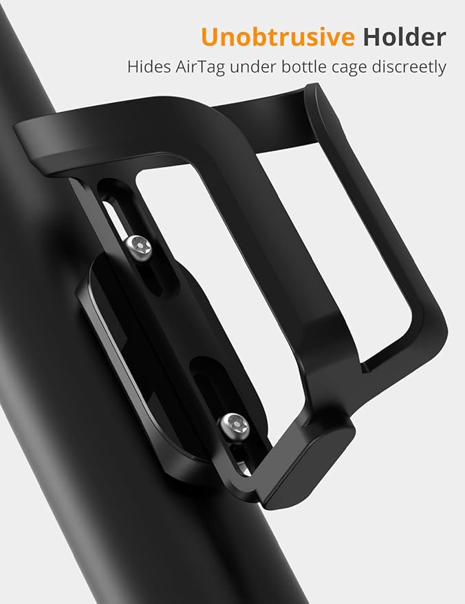 SUPMEGA Bike Mount for AirTag (Gen 1 & 2), Waterproof Protective Aluminum Alloy Holder Hides GPS Under Bicycle Bottle Cage, Anti-Theft Holder Bike GPS Tracker Accessory