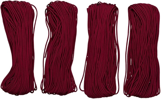 Paracord Planet Solid Color 550lb Paracord – 7 Strand Type III Nylon Cord for Indoor and Outdoor Tasks – Burgundy (250 ft)