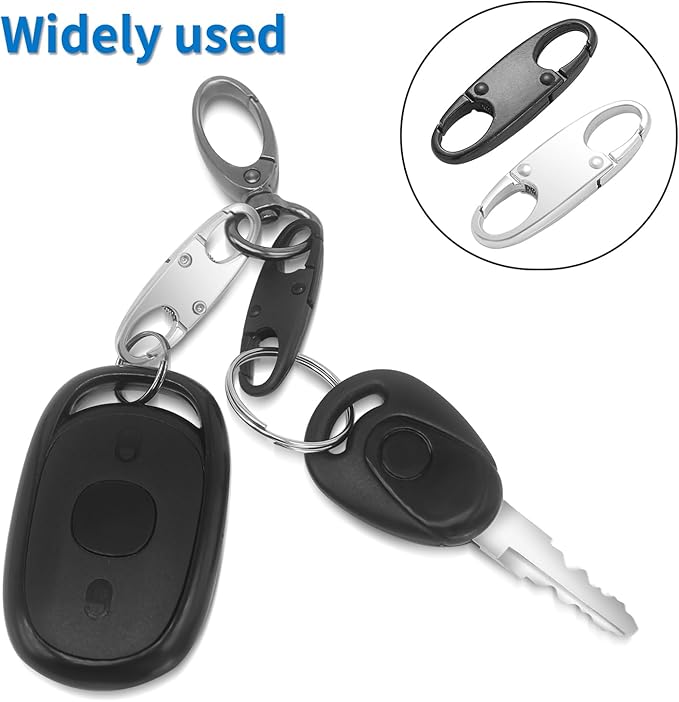 Small Carabiner Clip, Zipper Clip, Small Carabiner, Mini Carabiner, Zipper Pull Replacement, Premium Zipper Lock, Upgraded ZipperPull, ZipperClips Anti Theft (3PCS Black+3PCS White)